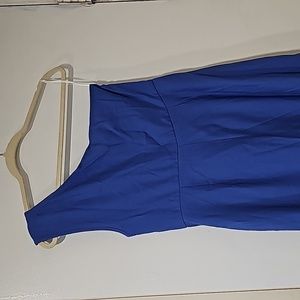 Blue one shoulder pants jumpsuit